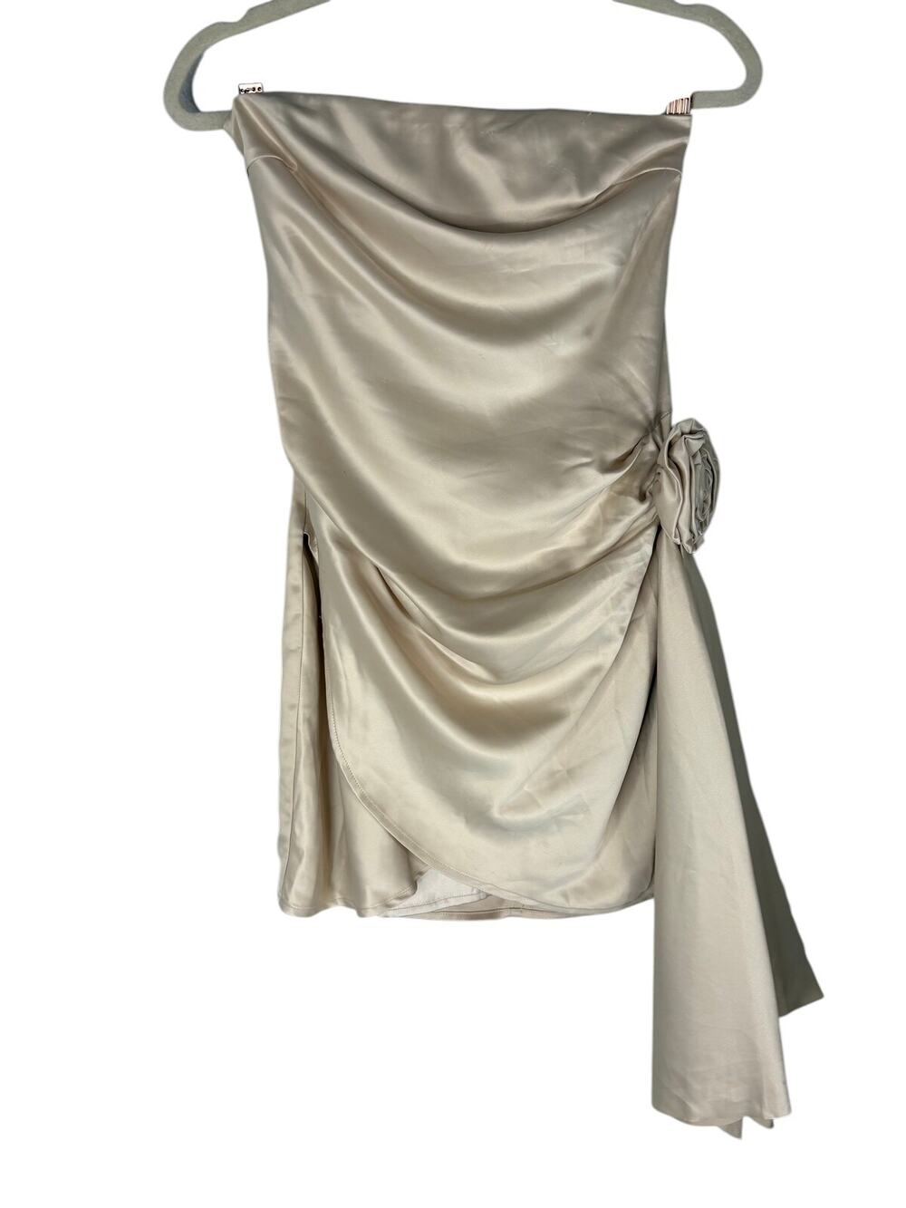 More to Come Cecilia Mini Dress Satin Rosette Bridal Formal Party Cocktail XS
